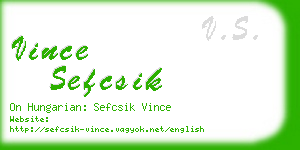 vince sefcsik business card